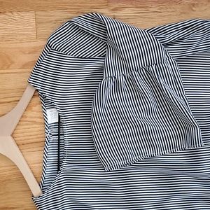 Women's Work Blouse | Time and Tru | Size M (8-10) | Nautical Navy Blue Stripe